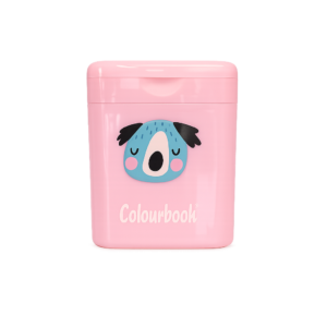 temperino 2 foro contenitore colourbook con grafica anatra – rosa