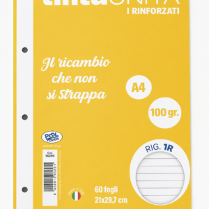 ricambi rinforzati a4 100 g – rigo 1 r senza margini confezione 10 pz tinta unita (copia)