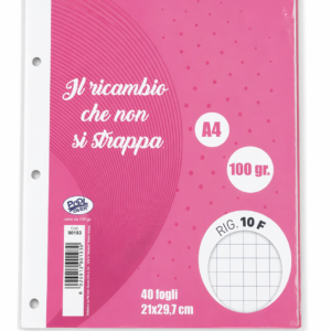 ricambi rinforzati a4 100 g – rigo 10 f tinta unita