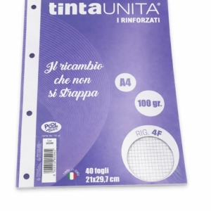 ricambi rinforzati a4 100 g – rigo c confezione 10 pz tinta unita (copia)