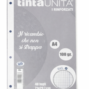 ricambi rinforzati a4 100 g – rigo f 4mm tinta unita