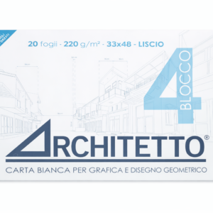 📘 BLOCCO ARCHITETTO – F4 33*48 - Liscio  - 220 mg - Carta Bianca per Grafica e Disegno Geometrico
