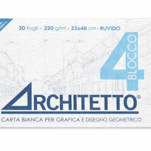 📘 BLOCCO ARCHITETTO – F4 33*48 - Ruvido - 220 mg - Carta Bianca per Grafica e Disegno Geometrico