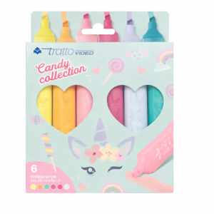 ✨ Tratto VIDEO Candy Collection – Set da 6 Evidenziatori Pastello