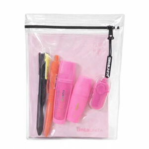 DIARIO + ASTUCCIO TRASPARENTE TINTAUNITA® – KIT CANCELLERIA 6 PEZZI