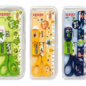 ARDA FANCY – Kit 3 pezzi - Forbici righello temperino gomma