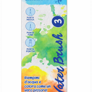 🖌️ tintaUNITA® Water Brush 3 – Set di pennelli con serbatoio ad acqua