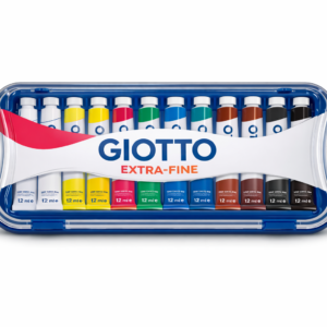 🎨 GIOTTO Tempera Extra‑Fine – Set 12 tubetti da 12 ml  - Pennello n.10